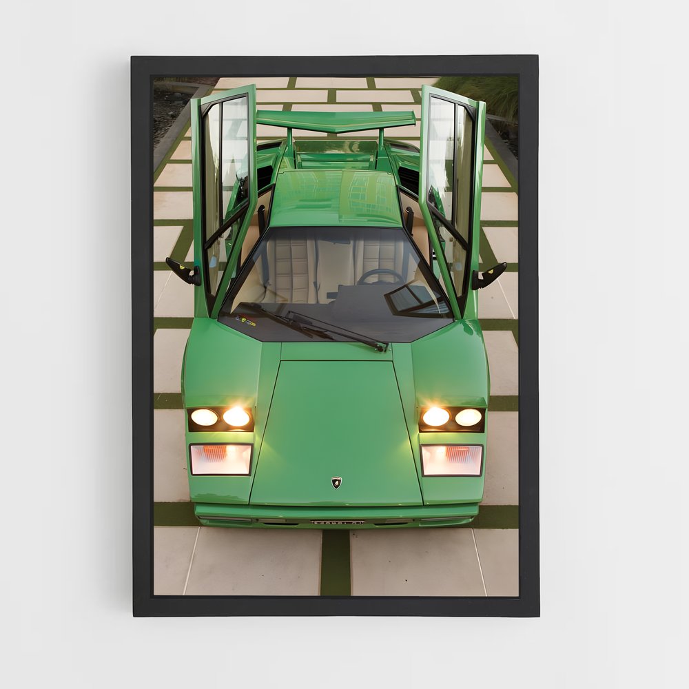 Poster Countach Vert – affiche Lamborghini (vue 2)